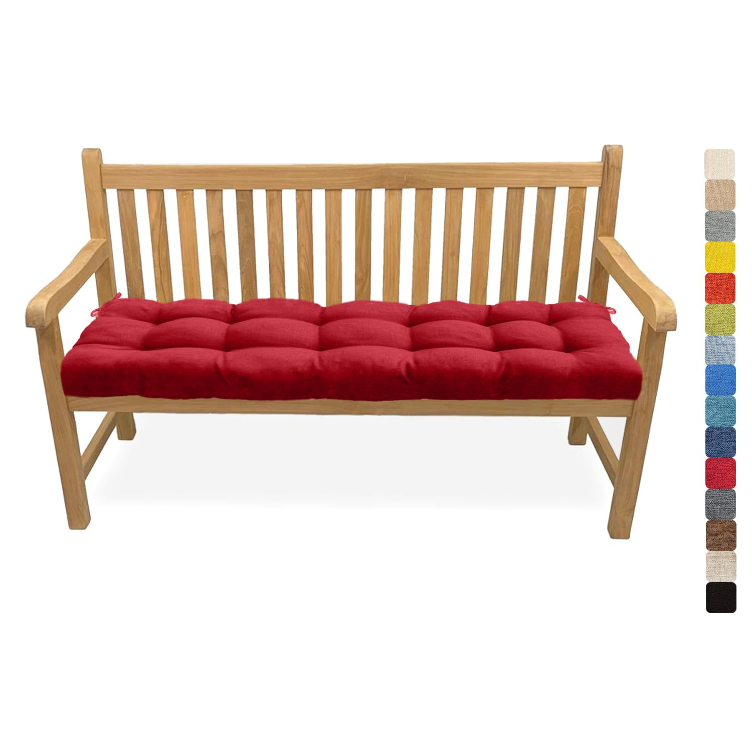 Custom Size Waterproof Bench Cushion - Non-Slip, Washable Pad For Garden Patio Bench, Orange 180x55x5cm