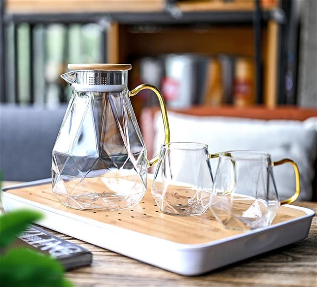 Amazon.co.jp: ピッチャー 冷水筒 ガラスポット 耐熱ガラス 麦茶 お茶