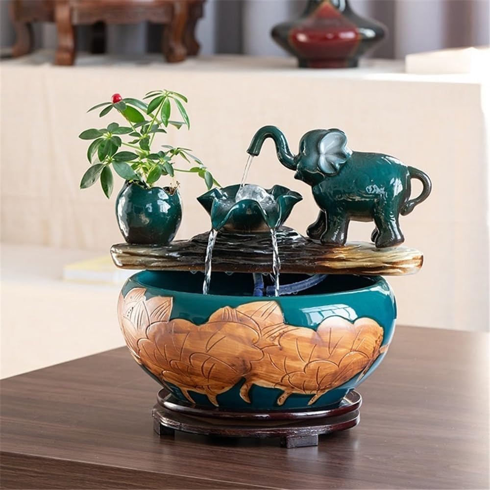 デスクトップ噴水 噴水 セラミック モダンデザイン 水景 屋内 卓上 デスクトップ ホームデコレーション オフィス 卓上の噴水(大き