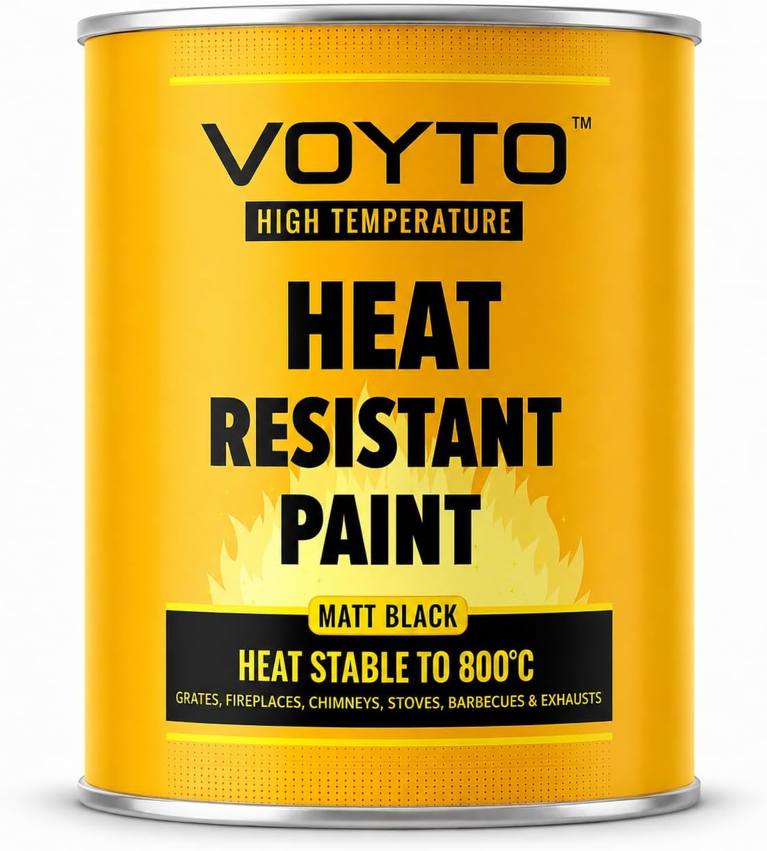 500ml Matt Black Heat Resistant Brush On Paint- Heat Resistant up to 800C Ideal for Stoves, Fireplaces, BBQ's, Firepits, Exhaust Pipes