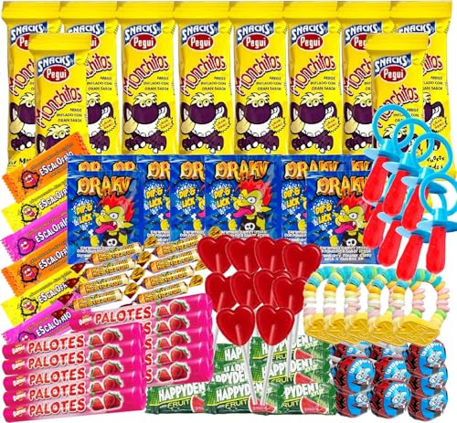 Super Pack Chuches de las Mejores Marcas Sin Gluten, Incluye Arroz Inflado Monchitos, Relojes, Palotes, Chupetes, Caramelos, Navidad, Cumpleaños y Fiestas de Niños. Relleno Piñata WikiMark (Caja 300)