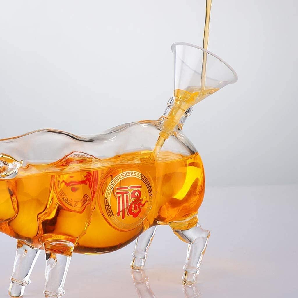 Karafka do whisky i zestaw kieliszków karafka do wina czerwona - kreatywny inteligentny napowietrzacz do czerwonego wina, 100% bezołowiowe szkło kryształowe, elegancki i skuteczny prezent do wina akcesoria do wina