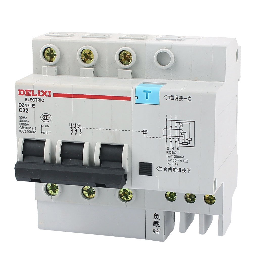 IEUMJNAT AC 400V 32A 6000A 3 Poles DIN Rail Mount Miniature Circuit Breaker 3P