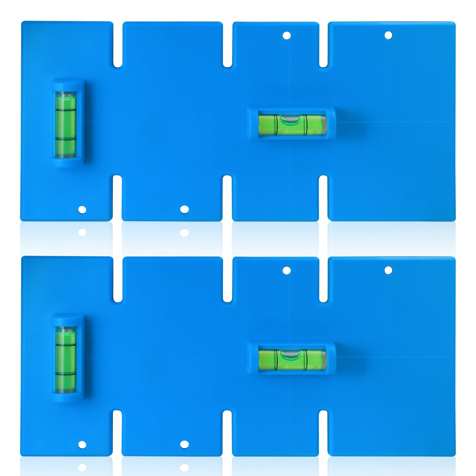 2 pcs Wall Box Template and Level for Old Work Electrical Boxes WTL-12/WTL-34, Old Work Box 1 gang/2-Gang, Non Metallic Electrical Box, 3-Gang/4-Gang