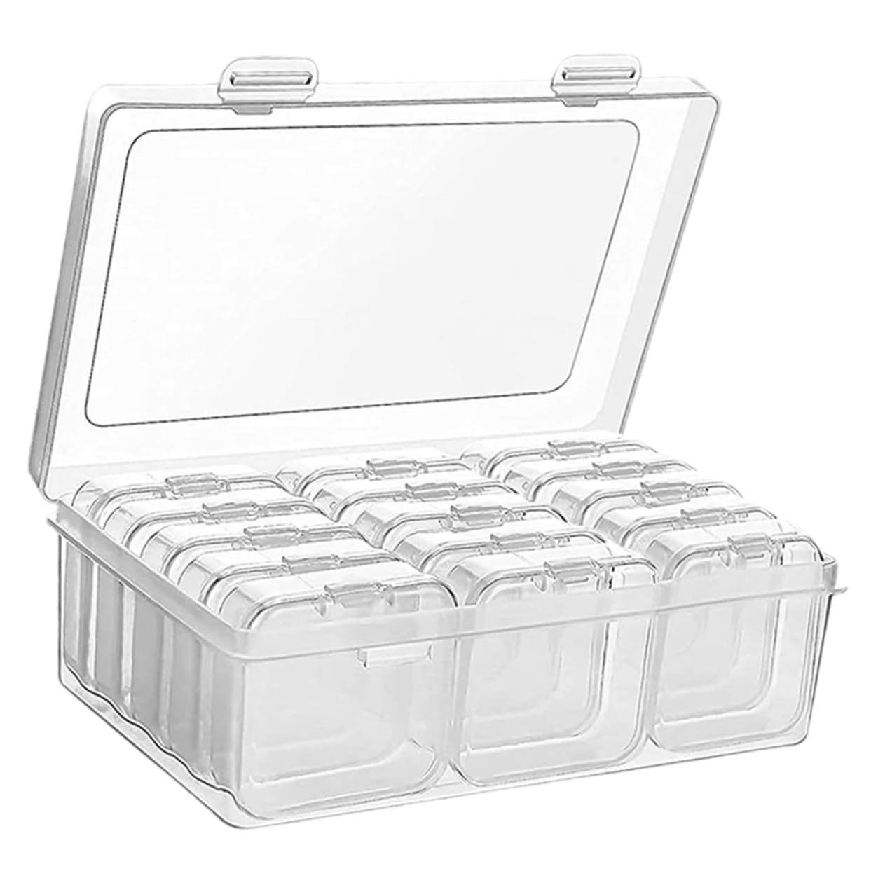 HOODANCOS Lightweight Jewelry Organizer Box Bead Storage Containers Craft Organizers Storage Clear Plastic Box Bead