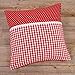 matches21 poszewka na poduszkę tekstylia domowe styl dworkowy Premium Hanne Karo kropki mieszanka i koronka 40x40 cm - w kolorze czerwonym - 1 szt.