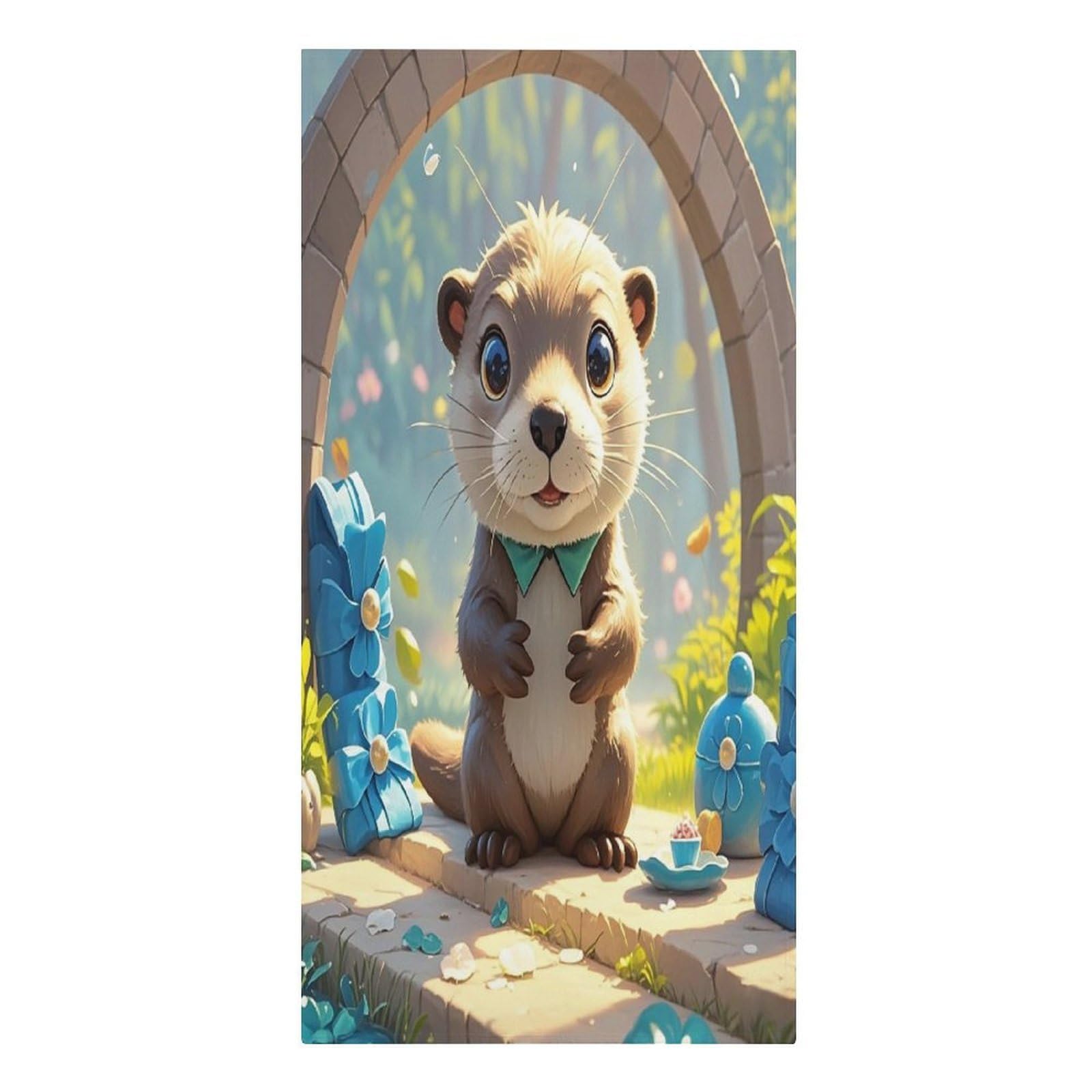 FekiLoot Cute Otter Towels Lightweight Thin Beach Towel Classic Soft Large Pool Towel Highly Absorbent Sand Free Bath Towels Travel Blanket for Vacation Essentials Adult Gift 30" X 61"