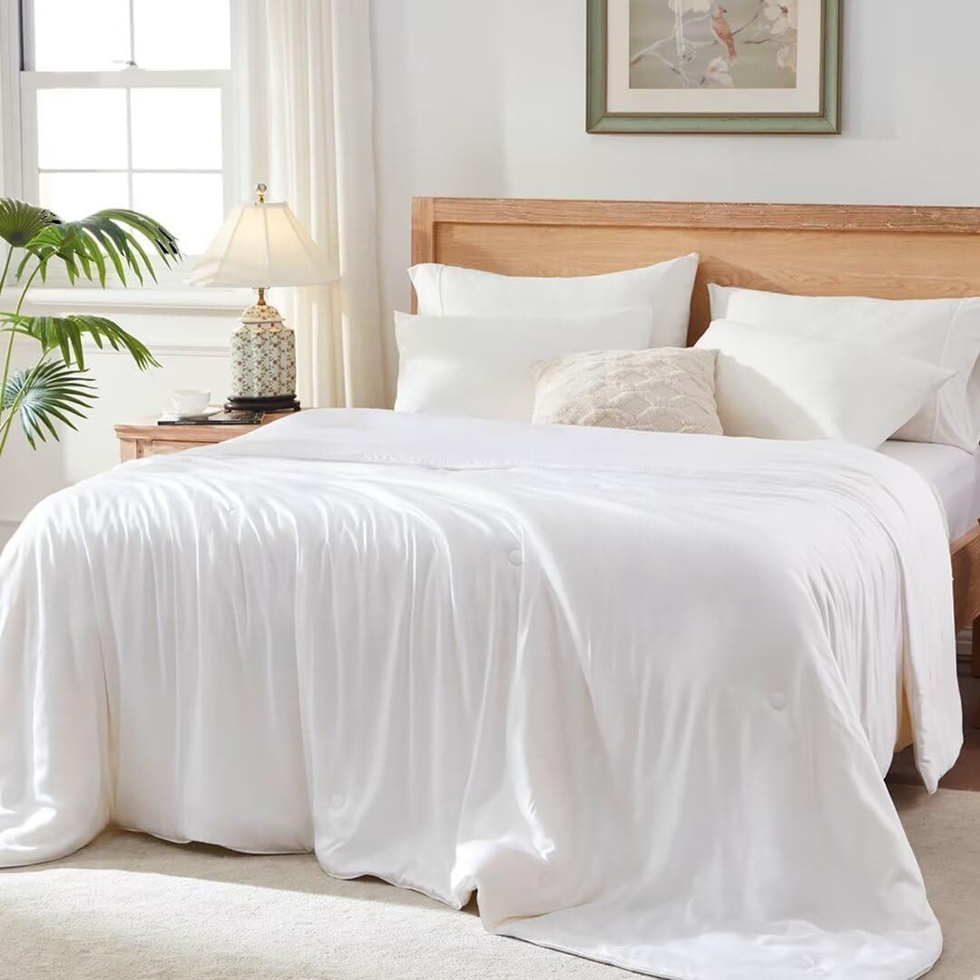 ELEMUSE Sommerbettdecke Kühldecke, Sommerdecke, Leicht Luxuriöse Selbstkühlende Decke Füllung: 30% hochwertig Sojafaser und 70% Polyester, Sommer Weich Bambusfaser Wohndecke