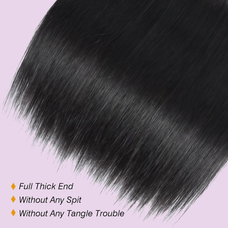 12A Human Hair Bundles Straight Bundles Human Hair 8 10 12 Inch Brazilian Virgin Hair For Women Quick Hair Weave Natural Black Color Extensions