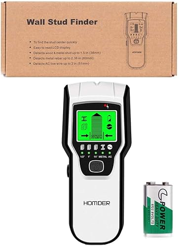 Miniatura 7 de Escáner detector de vigas, para pared, 5 en 1, mejorado, electrónico, con batería para detección de metales, madera y cables de CA, con pantalla LCD