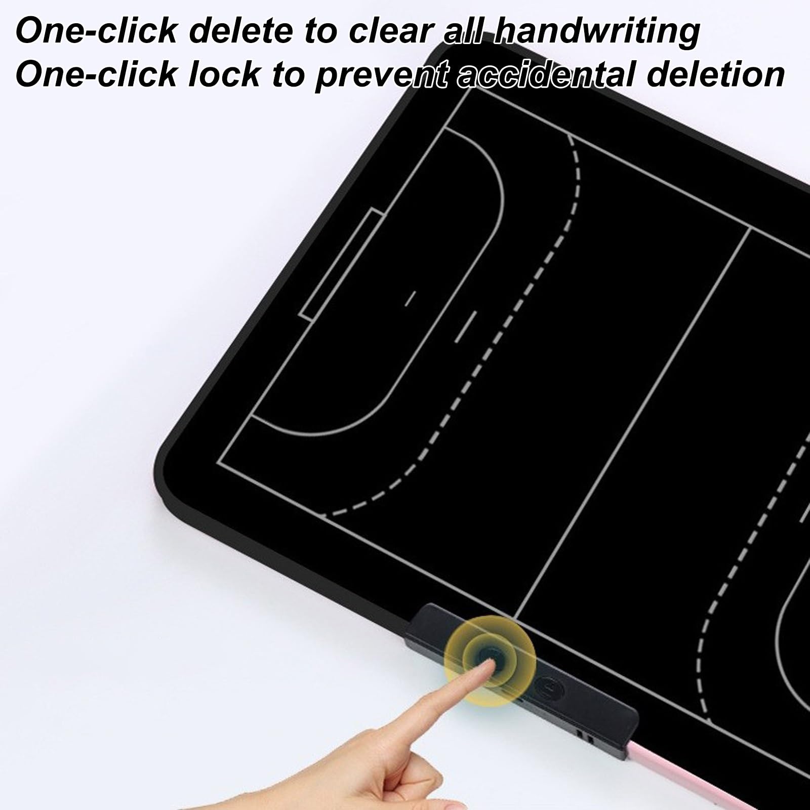 Lavagna da Allenamento LCD per Tennis, Lavagna Tattica Elettronica per Hockey su Ghiaccio, Cancellazione/Blocco con un Clic, Accessori Completi, Leggera e Portatile(Tennis)