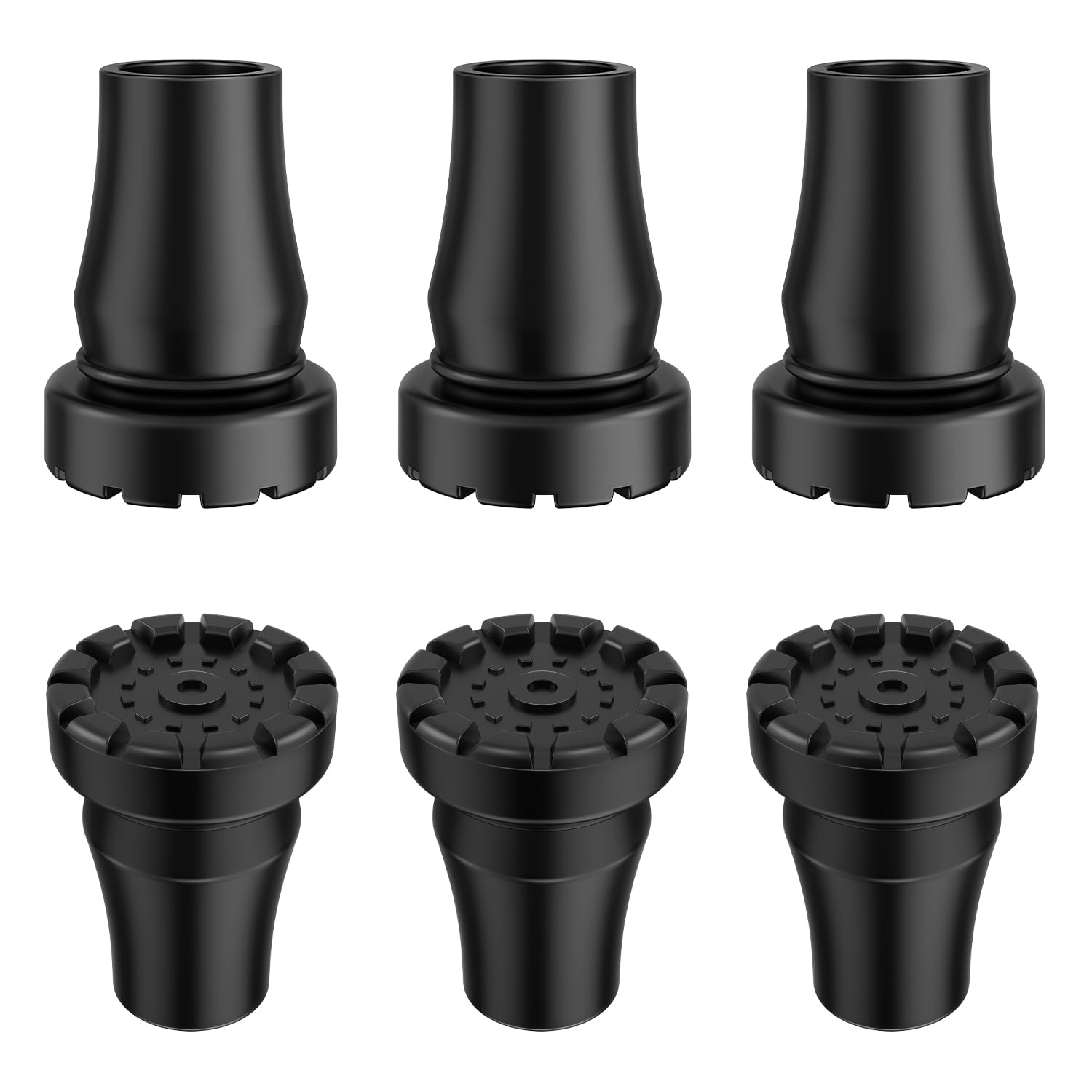 supregear Końcówki Do Lasek 16 mm, Czarna Antypoślizgowa Wymienna Gumowa Nakładka Do Lasek I Kul, Amortyzująca Wstrząsy Wytrzymała Nakładka Ze Wzmocnioną Metalową Wkładką, 6 Sztuk