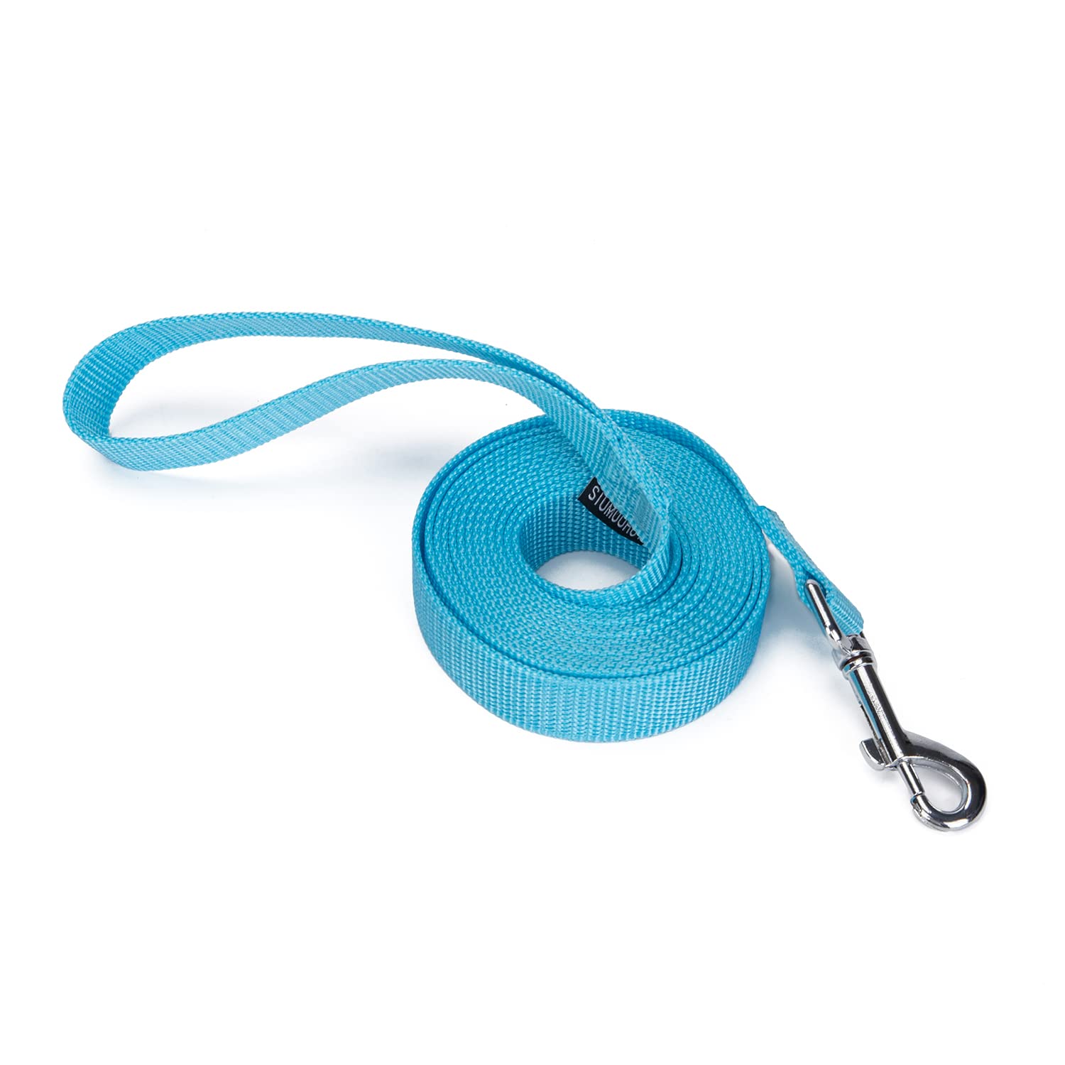 Siumouhoi Strong Durable Nylon Dog Training Leash, 1 Inch Wide Traction Rope, 10 ft Long, for Small and Medium Dog (Mint Blue, 10 Feet)
