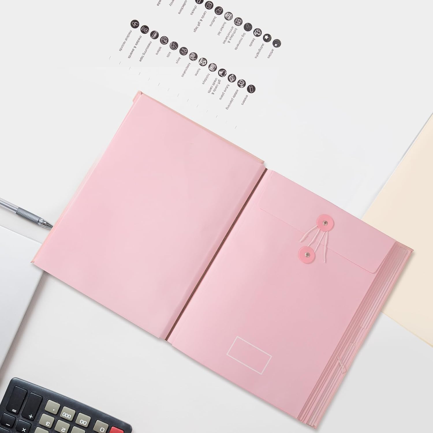 Family/Personal Important Papers Document Life Binder/Folder/Organizer Folio.in Case I Go Missing/Keepsake Certificate/Birth Document Binder Organizer,Fatalities and Folios (Pink（2in Thick）)