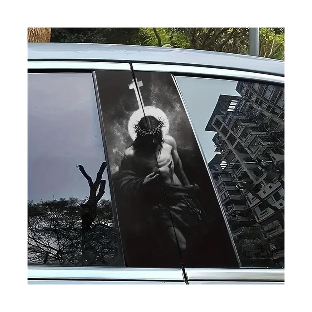 Decorative Items 2pcs Car B-Pillar Decals Redeemer Jesus Car Center Pillar Waterproof Sticker