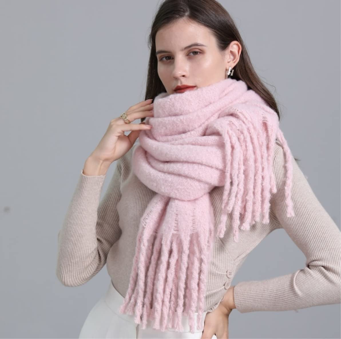 Bufanda Chal Fular Pañuelo Bufandas Elegante Bufanda De Invierno Para Mujer Chales Suaves Elegante Chal Sólido Femal Manta fulares estolas