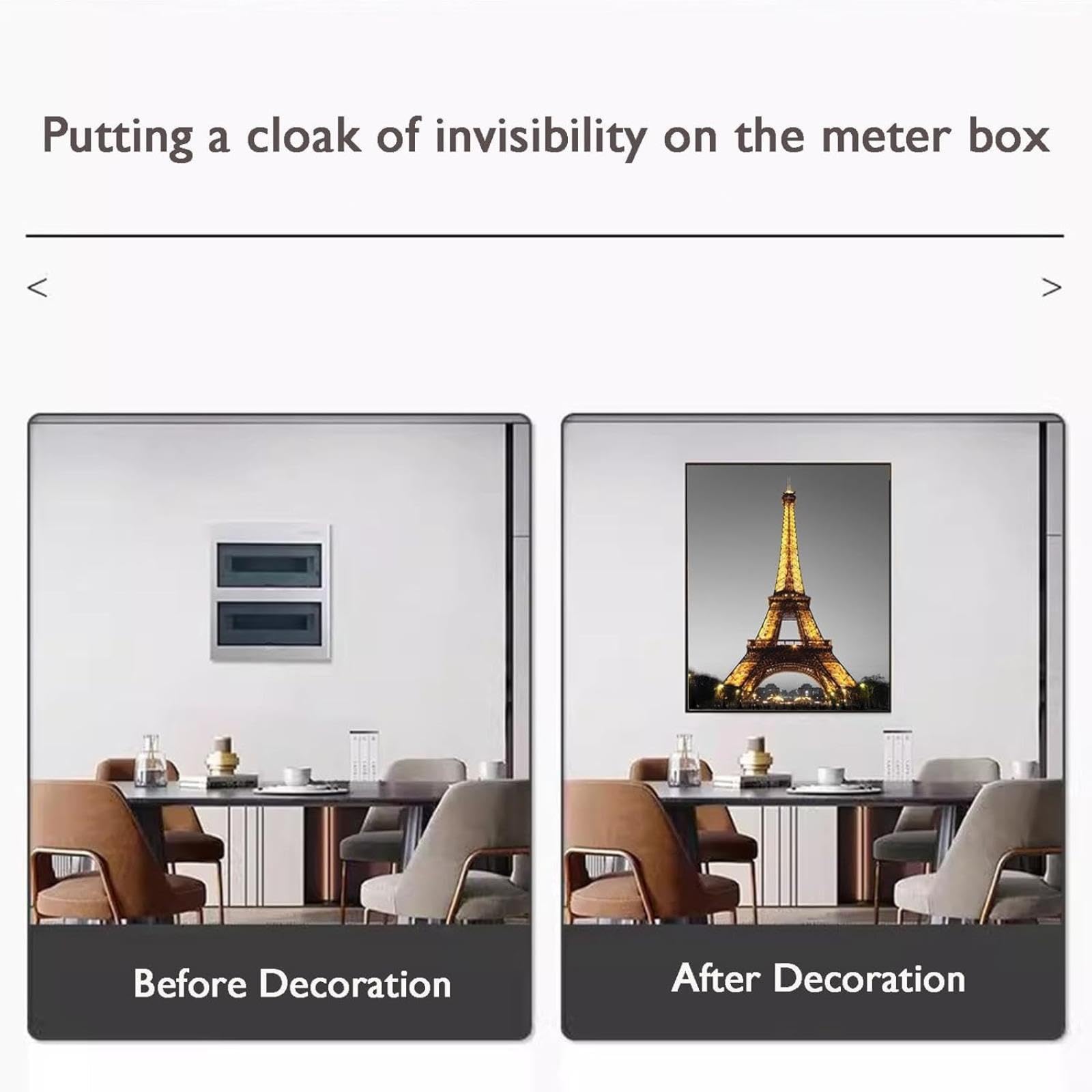 Copertura Quadro Elettrico, Pannello Decorativo per Contatore, Coperchio Scatola Elettrica, Decorazione da Parete Senza Fori, per Soggiorno, Camera da Letto, Ingresso