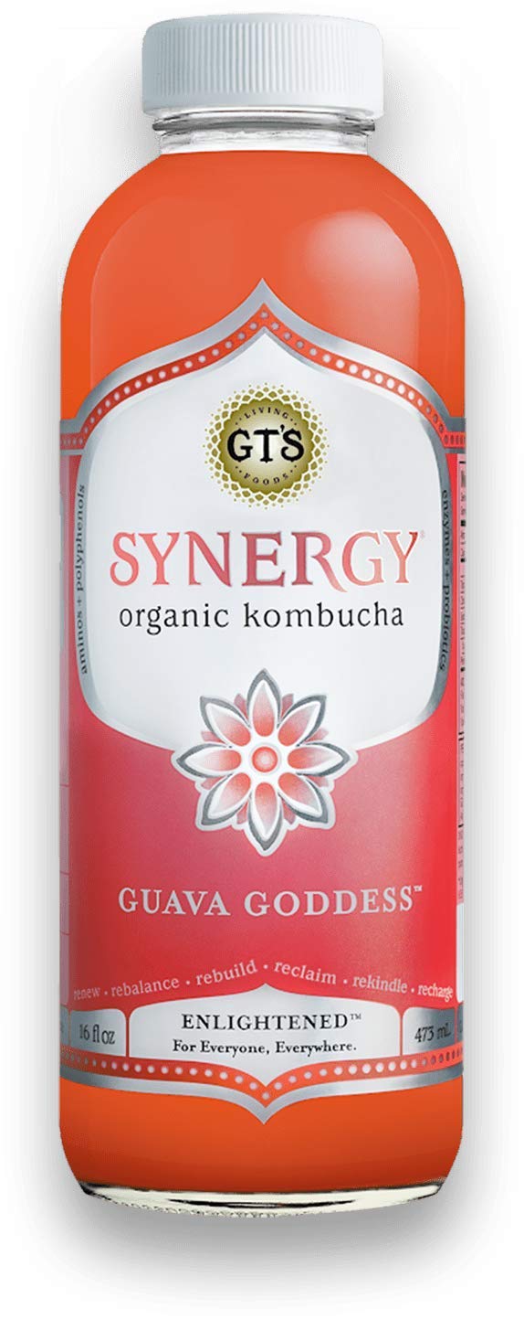 LUV BOX-GT’s Organic & Raw Kombucha, Guava Goddess ,Enlightened Synergy,16 fl oz.,12 pk.