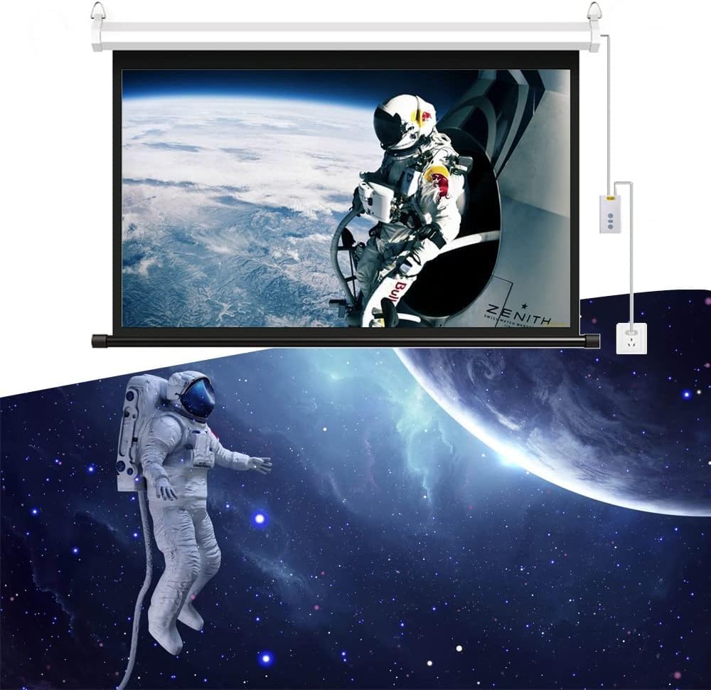 Schermi di proiezione Schermo di proiezione motorizzato Schermo for Film HD for Esterni/Interni Montaggio a Parete/soffitto con Telecomando(Aspect Ratio 4:3)