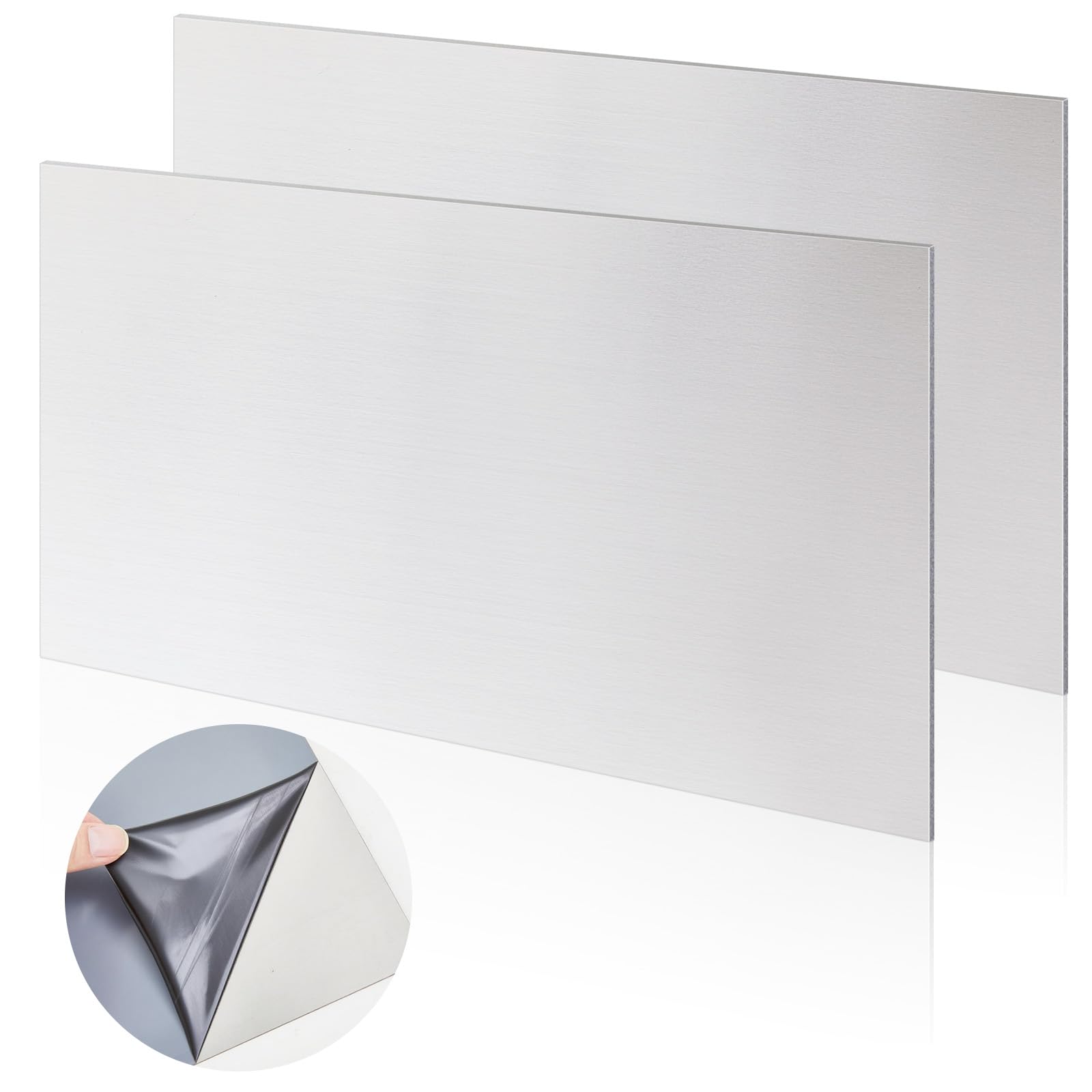 MorningRo 2 Pcs 430 Stainless Steel Sheet Metal 12 x 9 Inches 24ga Metal Plates Panel #4 Brushed Finish Magnetic Mount Board Wall Food Truck