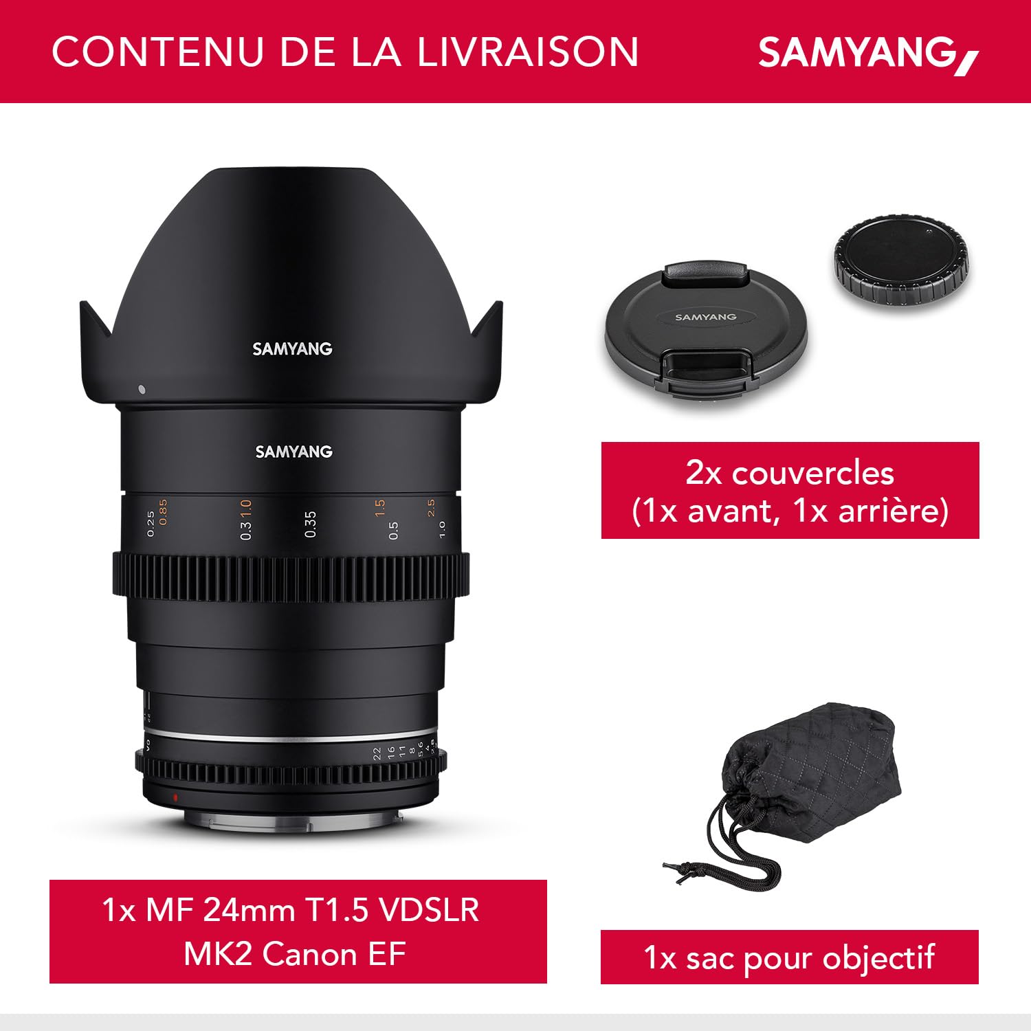 Samyang MF 24mm T1,5 VDSLR MK2 Canon EF