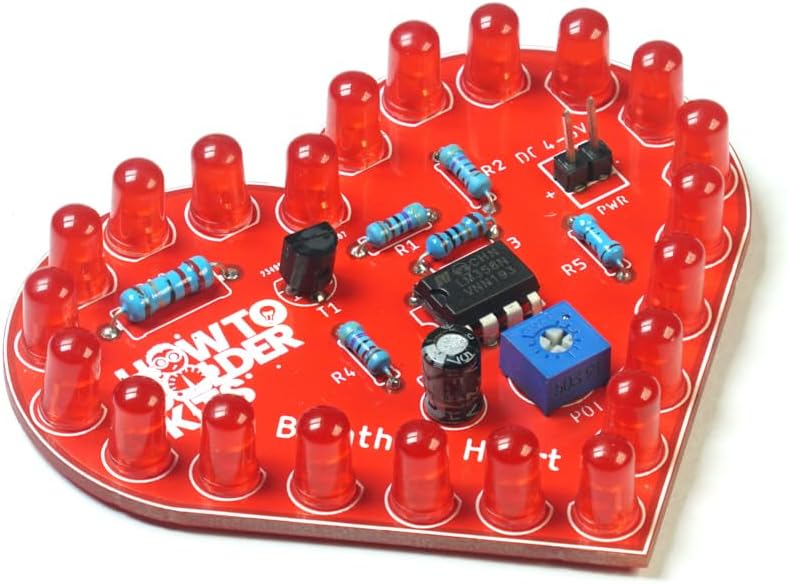 Breathing Heart LED Soldering Kit by How to Solder Kits | DIY Pulse Light Project | Perfect for STEM Learning & Science Fairs | Create Rhythmic Heartbeat Effect with LEDs