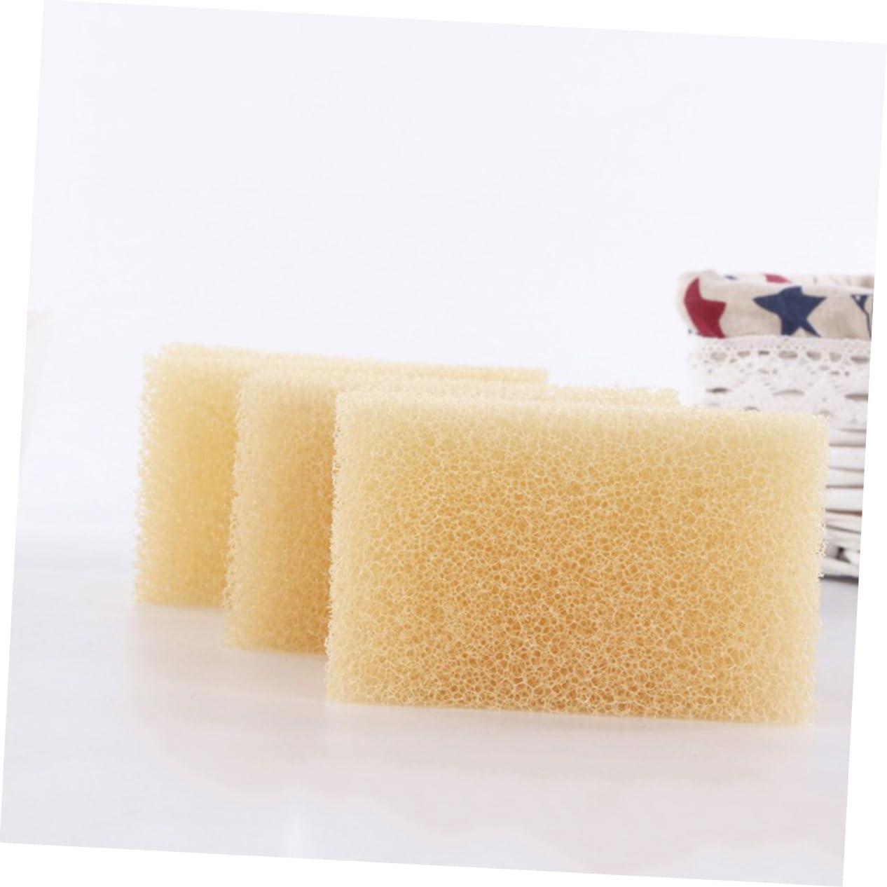 UTHCLO 4pcs Dishwashing Sponge Imitation Loofah Sponge Cleaning Pad for Kitchen Bathroom Long-Lasting Non-s Scratch