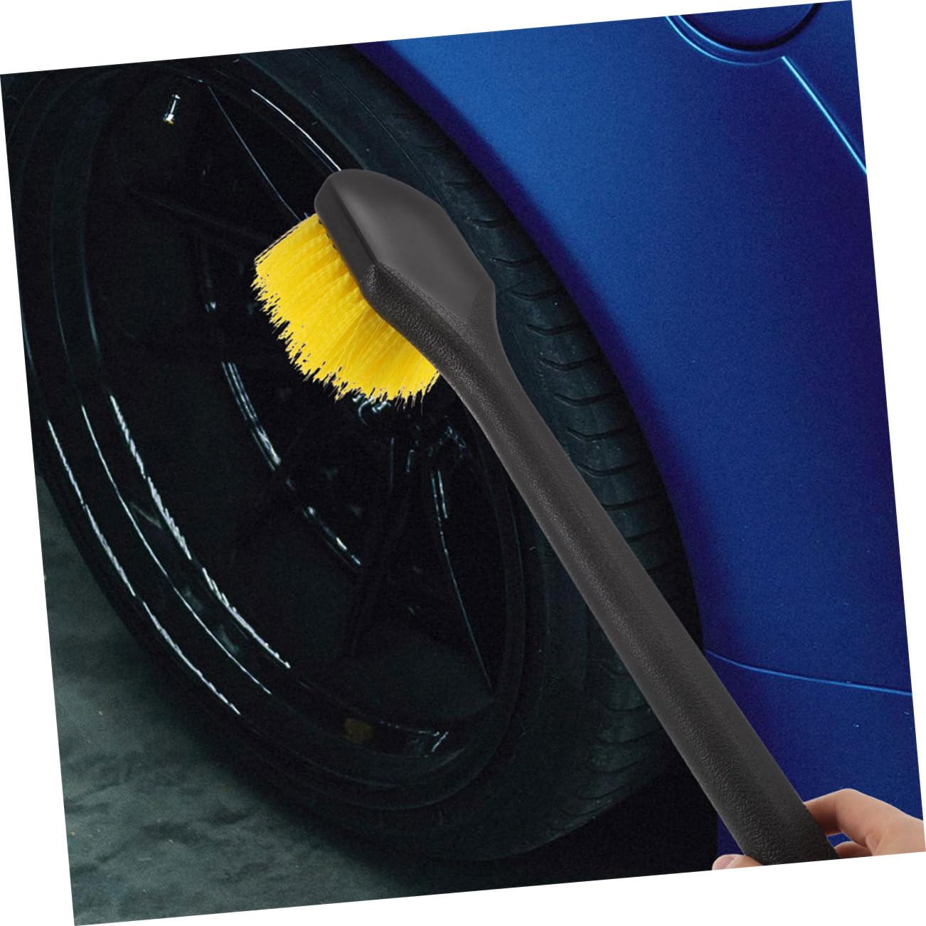 SOIMISS 2pezzi Spazzola per Pulizia Cerchi Auto Manico Setole Resistenti Kit per Detailing Auto e Pulizia Pneumatici Rimuove Sporco Efficacemente