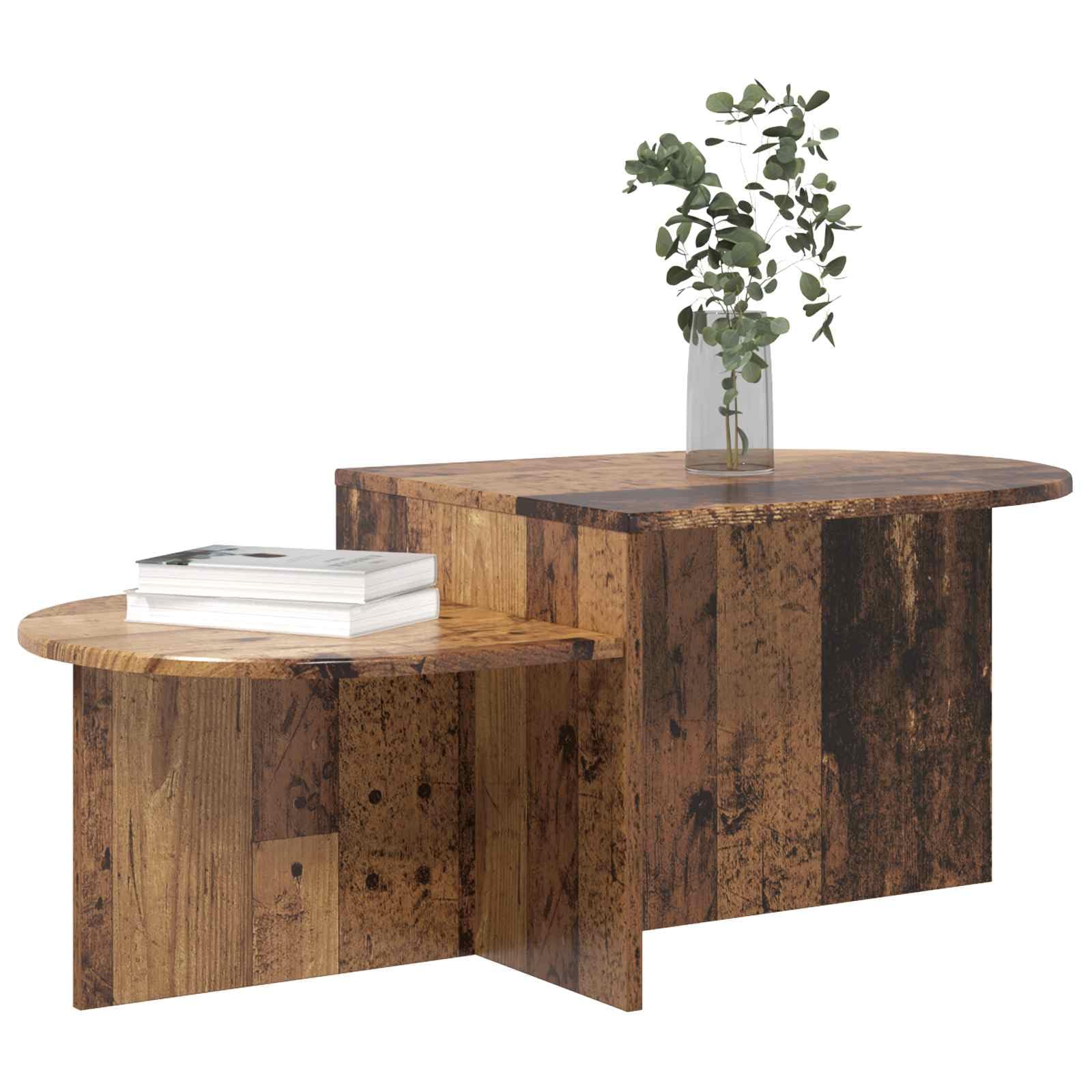 Stolik kawowy ze starego drewna, 100 x 50 x 40 cm, materiał drewnopochodny, nowoczesny stolik pomocniczy, meble do salonu z miejscem do przechowywania i półką do salonu, sypialni, salonu