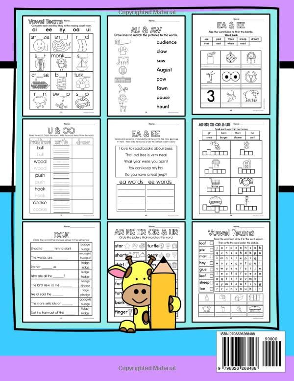 First Grade Phonics Review Workbook: Summer Workbook to Review Phonics Skills Learned in Grade 1, Practice, 5, 6, 7 year old, Homeschool - Image 2