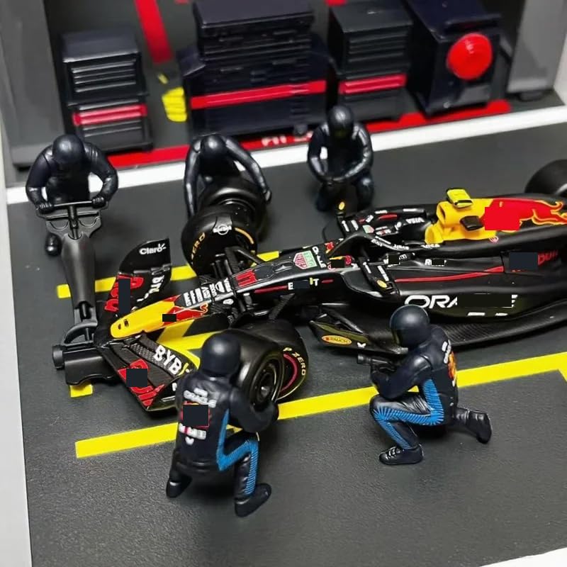 Modelo de coche de carreras escala 1:43 RB20 con 6 figuras miniatura 3