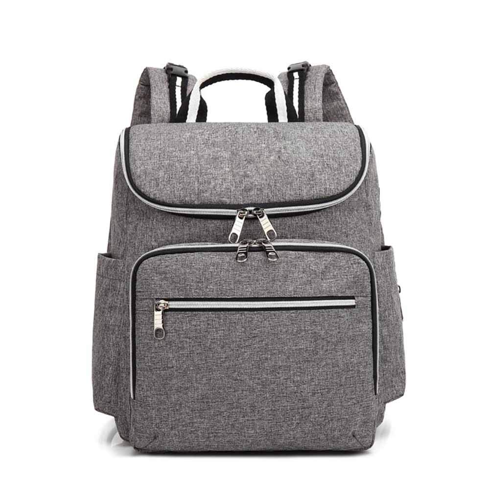 LAI HO 2019 New Oxford Panno Mummy Bag Bambino Multi-Function Grande capacità Madre Diaper Bag Bottiglia Zaino del Bambino Zaino Baby Care,Grigio