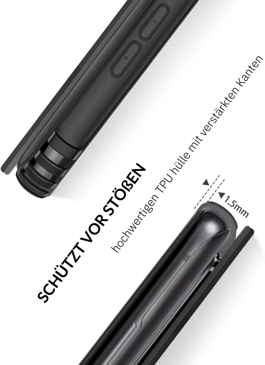 KILINO Galaxy S20 Plus 5G Wallet Case [RFID Blocking] [PU Leather] [Shock-Absorbent Bumper] [Soft TPU] [Card Slots] [Kickstand] [Magnetic Closure] Flip Folio Cover for Samsung Galaxy S20+ 5G (Black)