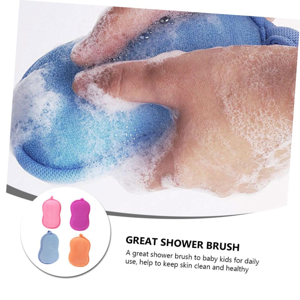 Healeved 8piezas Esponjas De Baño Para Bebés Forma De Cacahuete De Morado Esponjas Duras y Suaves Para Duchas y Baños Promueven Una Piel Saludable y Relajante