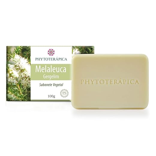 PHYTOTERAPICA - Sabonete de Melaleuca e Gergelim - Aromaterapia - Hidrata a pele, produz intensa limpeza corporal, acalma e atenua a vermelhidão da pele com acne - Vegano, Cruelty-free - 100g