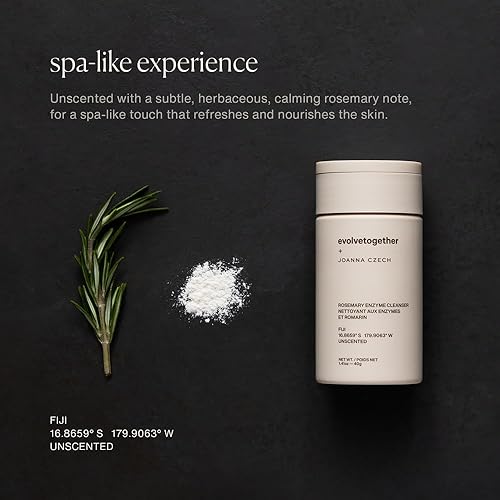 Miniatura 3 de evolvetogether x Joanna - Limpiador facial con enzima de romero checo dos veces al día para mujeres y hombres, fórmula enzimática hidratante y suave