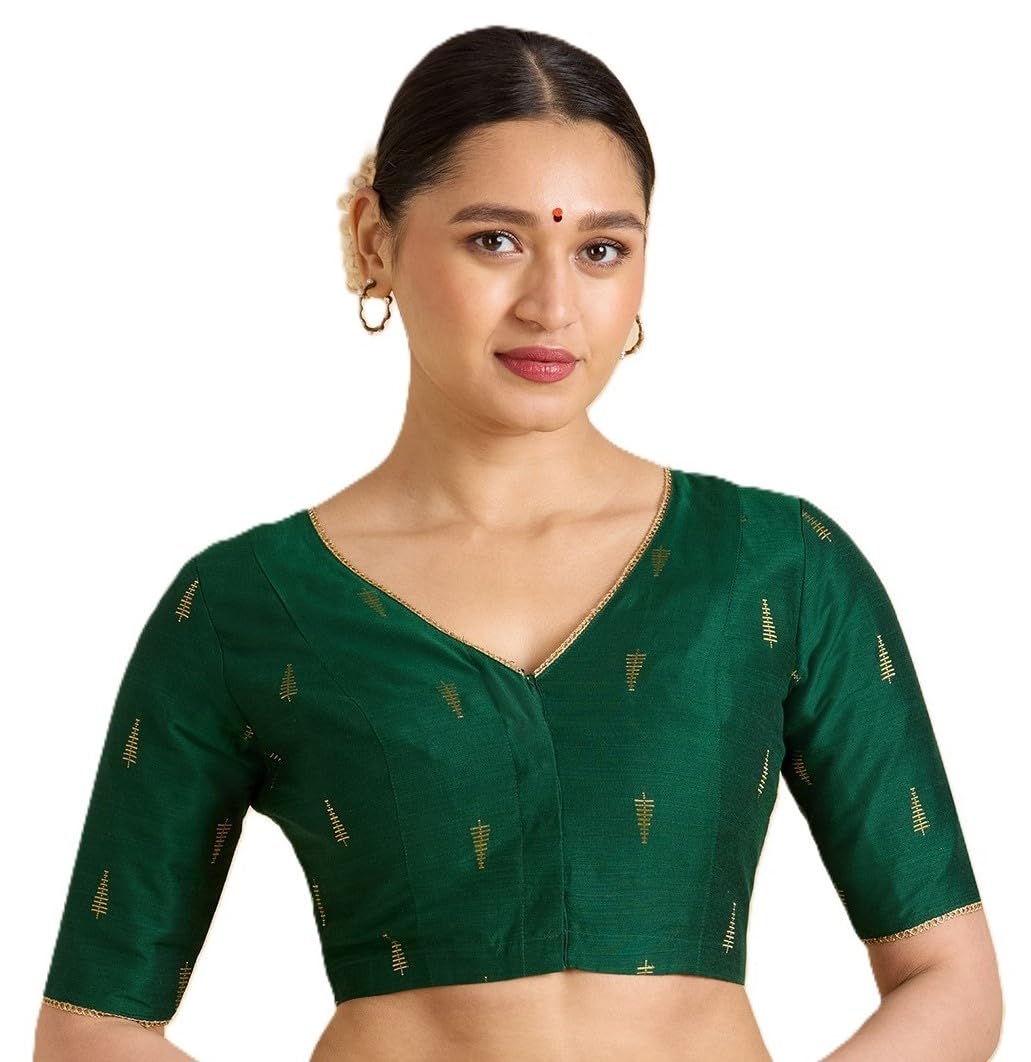 Studio Shringaar Women's Handloom Cotton Silk Readymade Saree Blouse with Underarm Sweat Pads (Pack of 14 Pads)
