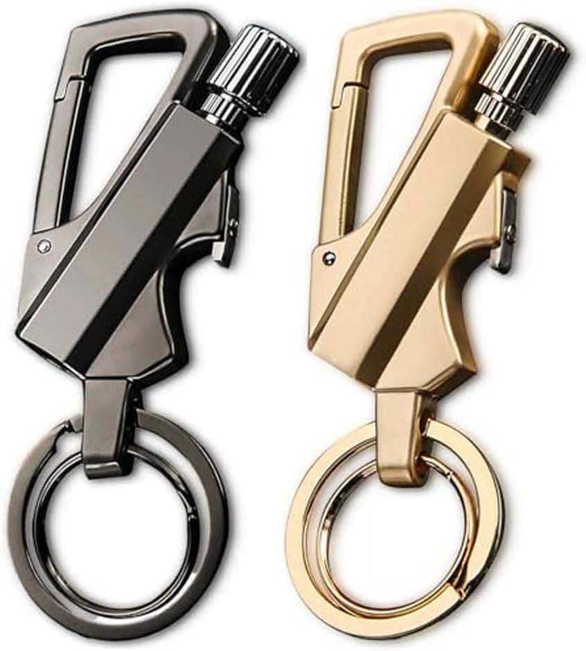 Permanent Match Infinity Lighter Keychain Lighters with Multitool Bottle Opener Windproof and Waterproof for Hiking(2pack f)