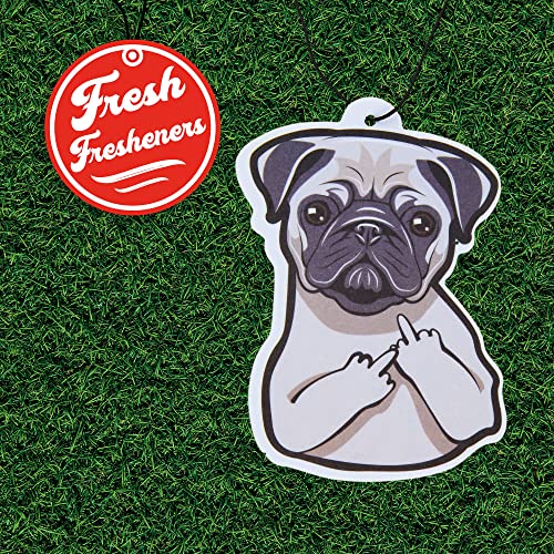Dog Car Air Freshener, Car Air Freshener Pug Scented With Essential Oils By Fresh Fresheners (3 Pack) #TOP3