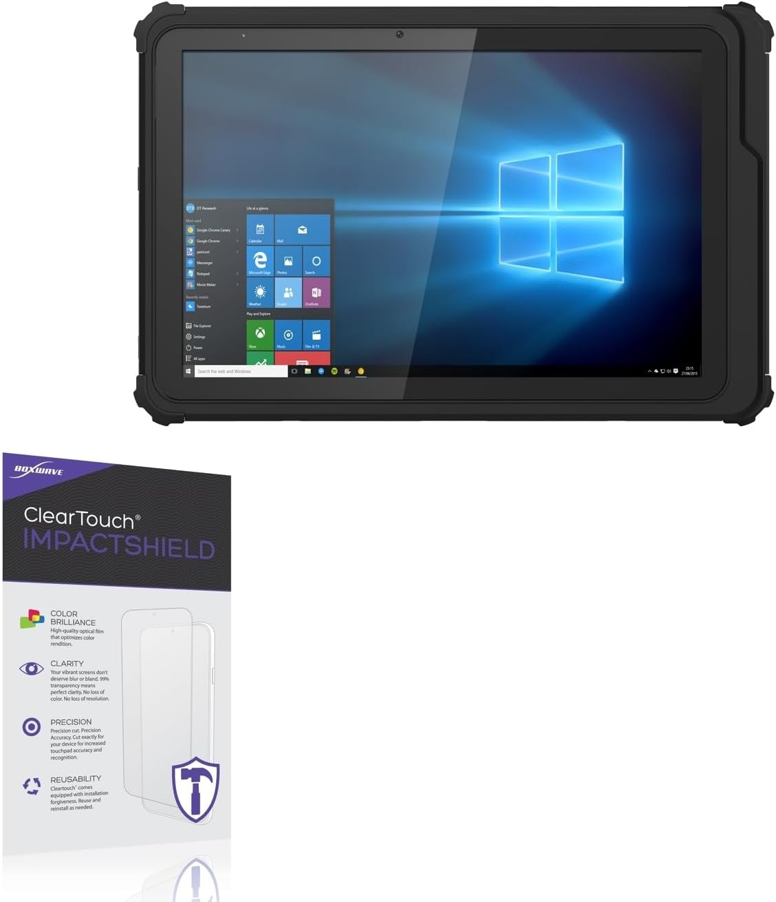 BoxWave Screen Protector Compatible With DT-Research DT310CR - ClearTouch ImpactShield (2-Pack), Impenetrable Screen Protector Flexible Film