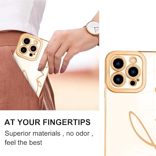 Miniatura 4 de Fiyart Diseñada para iPhone 14 Pro Max, bonita funda chapada en amor para mujeres y niñas, con protector de pantalla, protector de cámara, cubierta