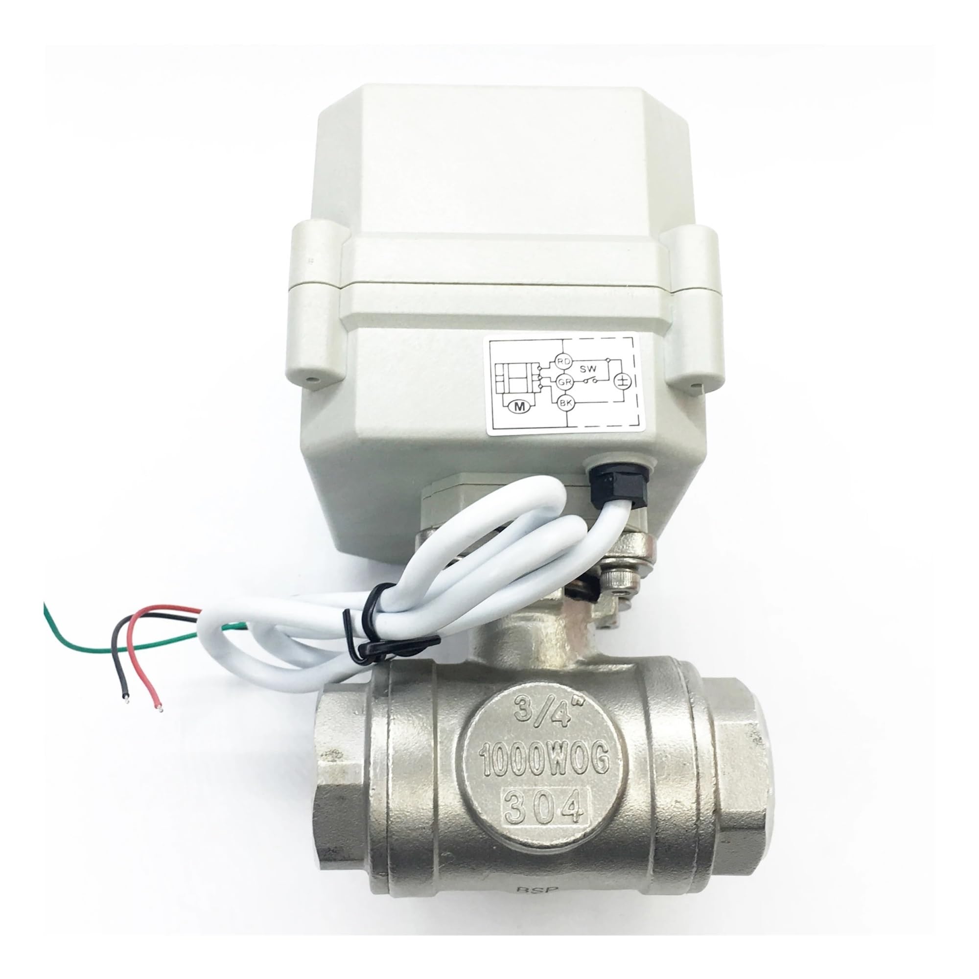Vanne de régulation débit électrique DN20 motorisée 3 voies en inox 3/4 AC110V-230V