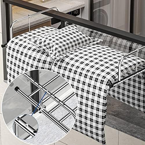 Extendable Stainless Steel Laundry Drying Rack, Wall-Mounted Clothes Dryer for Balcony, Ready-to-Use Clothing Drying Rack, Space-Saving Clothes Rack for Shoes &(Silver-68-120Cm)