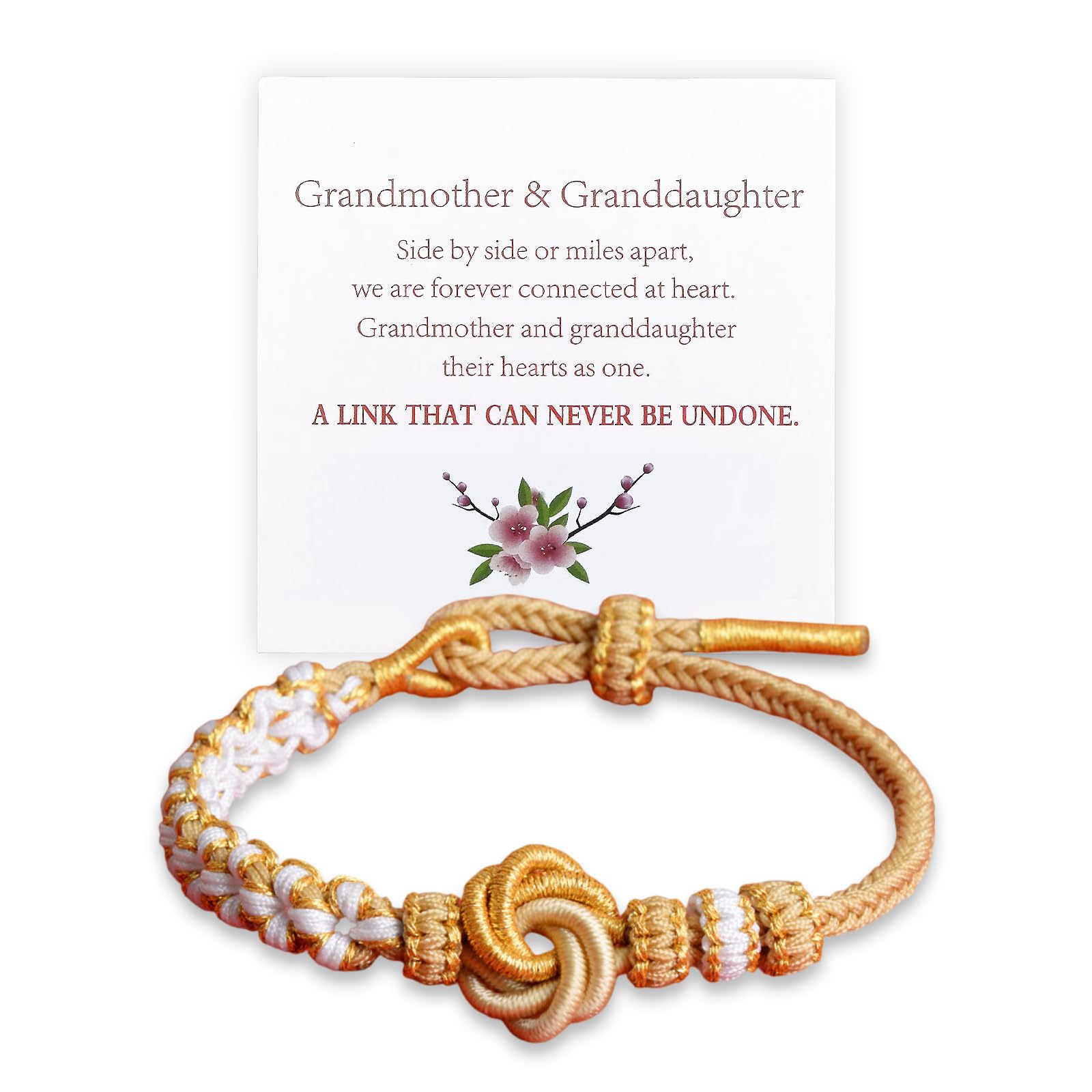 For Granddaughter Bracelets - A Link That Can Never Be Undone Peach Knot Bracelet Granddaughter Bracelet from Grandma Adjustable Braided Bracelet Forever Brave Strong Bracelet Infinity Heart Bracelet for Granddaughter
