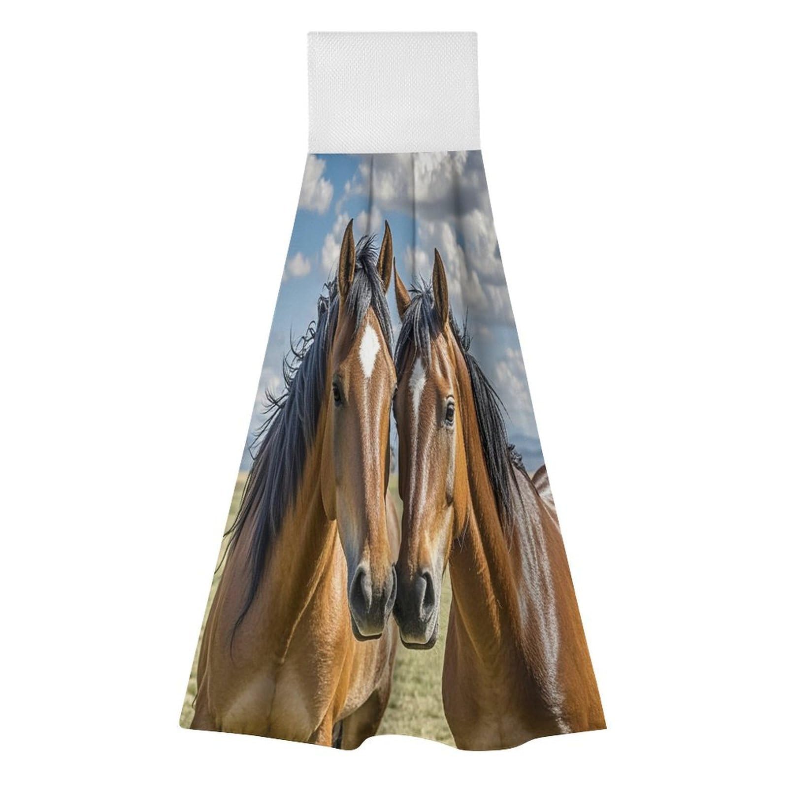 Toallas de cocina colgantes de secado rápido con diseño de caballos para un hogar limpio