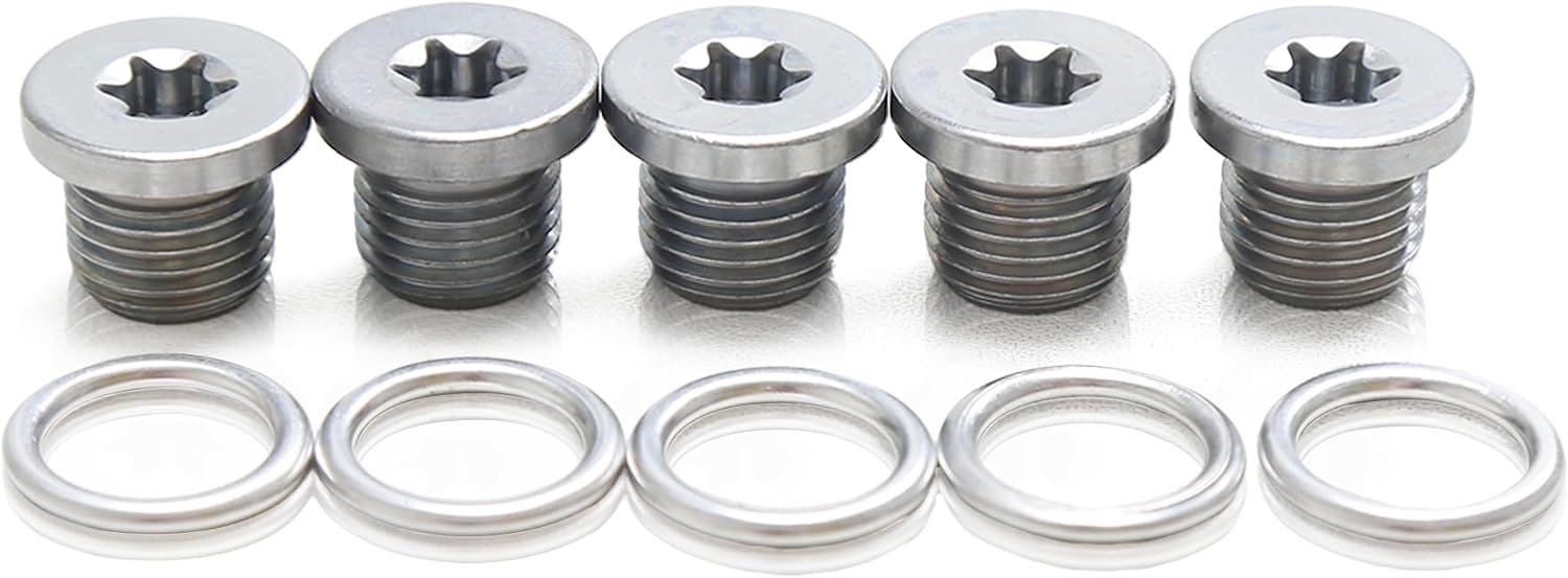 N91167901 N0160276 Oil Drain Plug M14x1.5 5PCS Compatible with VW Golf Jetta Passat Polo Tiguan Touareg Beetle Atlas CC 2007-2022 Audi A1 A3 A4 A5 A6 A7 A8 Q2 Q3 Q7 TT 2004-2019