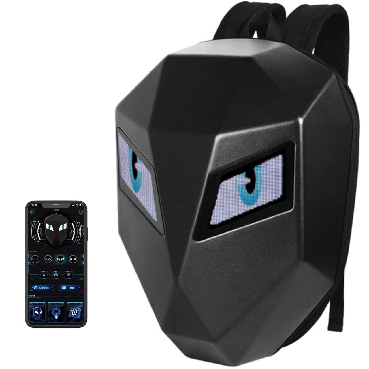 Zaino Moto LED, Borsa Casco Impermeabile con Schermo Programmabile Ad Alta Capacità, Zaino Equitazione 3D Knight Custodia Rigida per Uomo, Accessori Moto, Zaino Viaggio