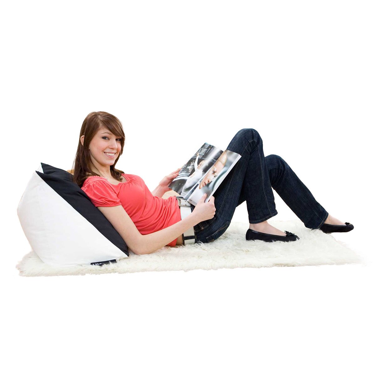 Poduszka do czytania Bookworm – ergonomiczna poduszka klinowa pod kark z mikroperełkami, ergonomiczna poduszka podpierająca plecy, poduszka na książki, do długiego czytania, do spędzania czasu i