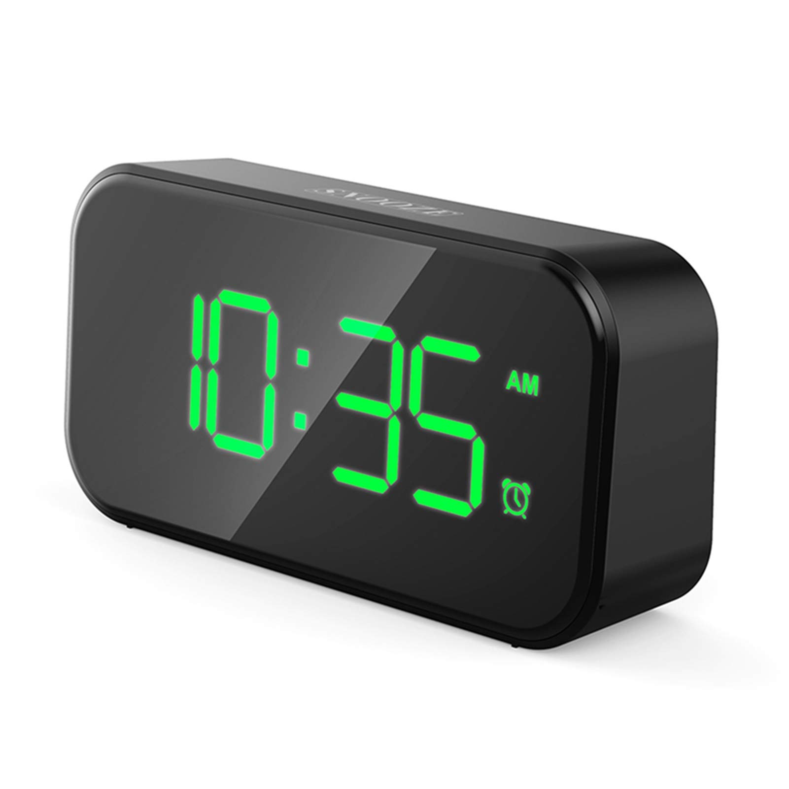Teblacker Alarm Clock, Small LED Digital Clock with Temperature Display, Snooze, Battery Powered and USB Charging for Bedroom, Bedside, office& Travel(Black)