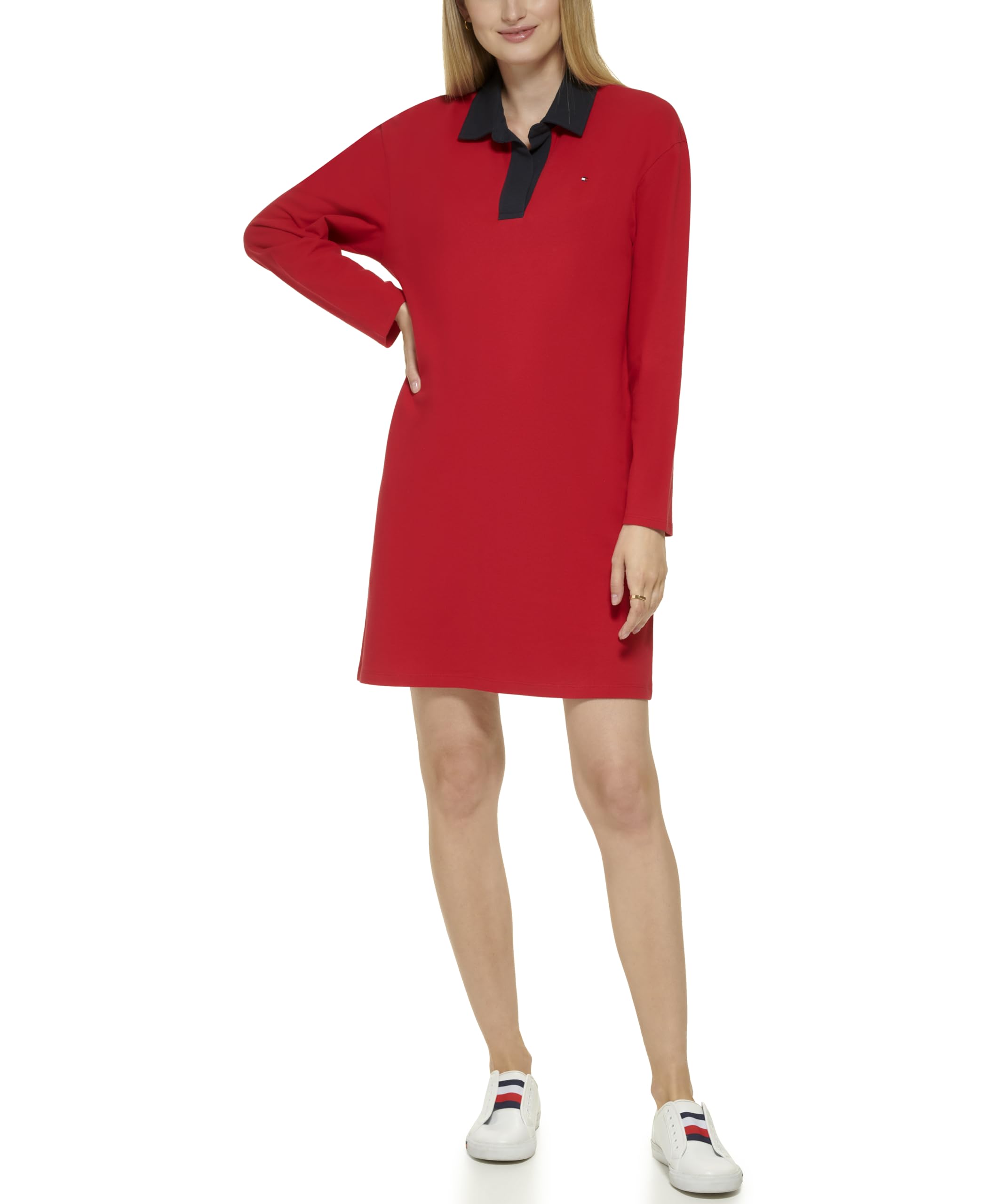 Tommy Hilfiger Rugby Jonny Collar Dress, Chili Pepper, M
